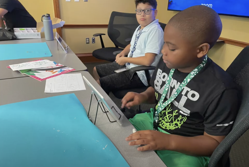 PepsiCo EdTech students animating their stories.