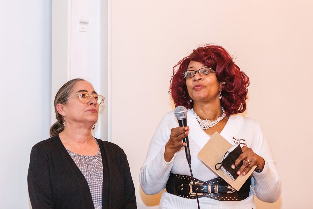 Rosa Manrique (left) and Angella Coleman, Reinvestment Partners’ HUD-certified Housing Counselors, share words of encouragement and celebration in support of members’ journeys toward homeownership.