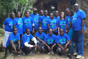 group in kenya with blue tshirts